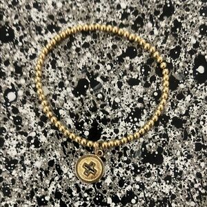 Gold enewton Beaded Bracelet with Charm